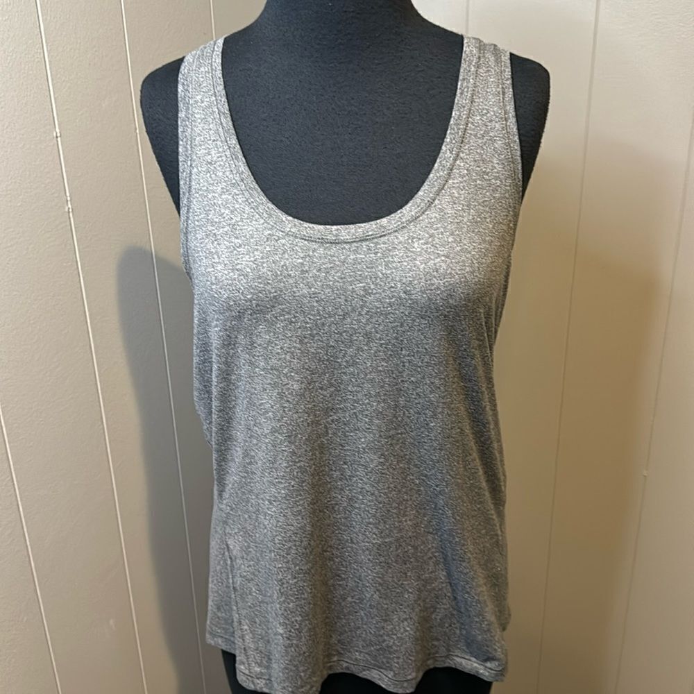 Yogalicious heather gray stretch workout racerback tank. Medium.